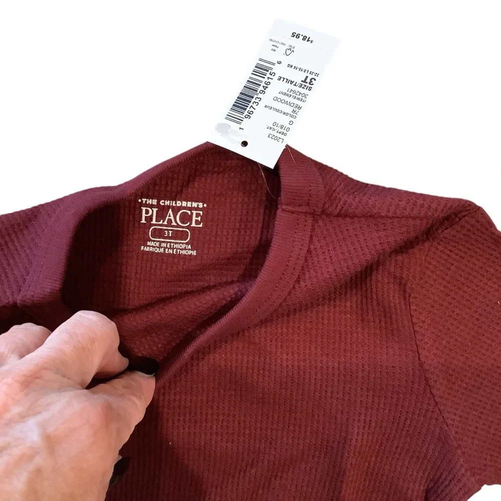 The Children's Place Maroon Long Sleeve Tee BRAND NEW W/Tags 3T